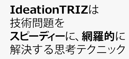 IdeationTRIZは、技術問題をスピーディーに、網羅的に解決する思考テクニック